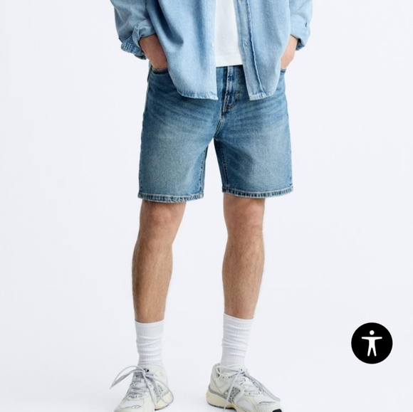 ZARA DENIM MEN'S SHORTS SIZE 36 - Picture 2 of 8